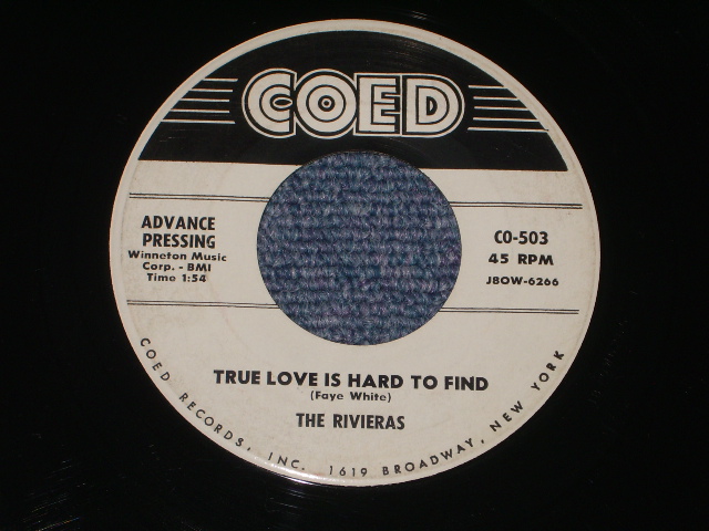 画像: THE RIVIERAS - COUNT EVERY STAR / 1958 US ORIGINAL White Label Promo  7" Single