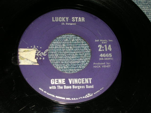 画像1: GENE VINCENT - LUCKY STAR / 1961 US ORIGINAL 7"Single 