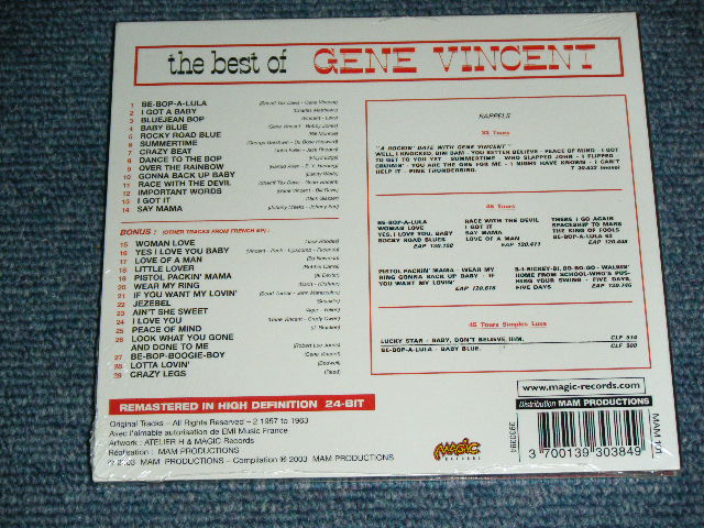 画像: GENE VINCENT - THE BEST OF  ( ORIGINAL ALBUM + BONUS ) / 2003 FRANCE ORIGINAL Brand New Sealed CD 