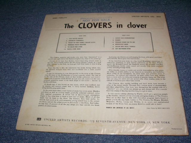 画像: THE CLOVERS - THE CLOVERS IN CLOVER / 1959 MONO WHITE LABEL PROMO US ORIGINAL LP