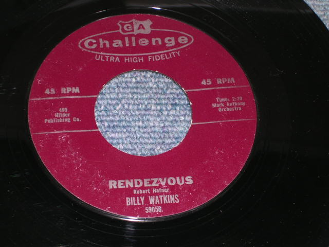 画像1: BILLY WATKINS - RENDEZVOU / 1960s US ORIGINAL 7"SINGLE 