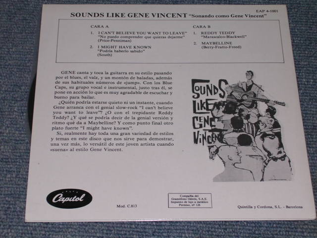 画像: GENE VINCENT - SOUND LIKE / 1980s SPAIN REISSUE 7"EP With PICTURE SLEEVE 