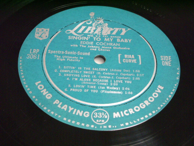 画像: EDDIE COCHRAN - SINGIN' TO MY BABY ( 1st DEBUT ALBUM : VG+++/Ex+++ ) /1957 US ORIGINAL mono LP 