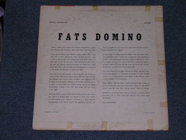 画像: FATS DOMINO - ROCK AND ROLLIN' WITH FATS DOMINO ( VG+/VG+++ )  / 1956 US AMERICA ORIGINAL "1st Press MAROON Label"  MONO Used  LP 