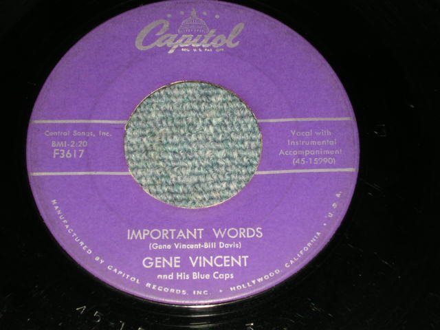 画像: GENE VINCENT - CRAZY LEGS / 1957 US ORIGINAL 7"Single 