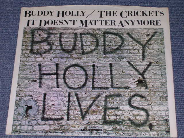 画像1: BUDDY HOLLY/CRICKETS - IT DOESN'T MATTER ANYMORE ( Promo Only Same Flip : ST / ST ) / 1978 US Reissue 7" Single With PICTURE SLEEVE 