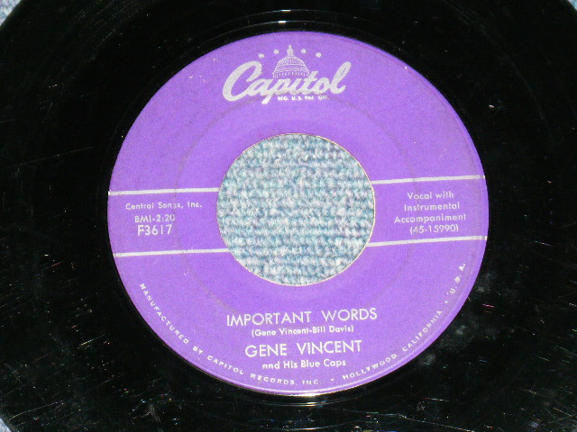 画像: GENE VINCENT - CRAZY LEGS ( Ex/Ex ) / 1957 US ORIGINAL 7"Single 