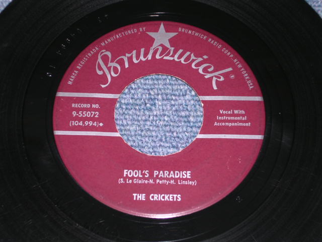 画像: THE CRICKETS ( BUDDY HOLLY ) - THINK IT OVER ( Ex+/Ex+ ) / 1958 US Original 7" Single  