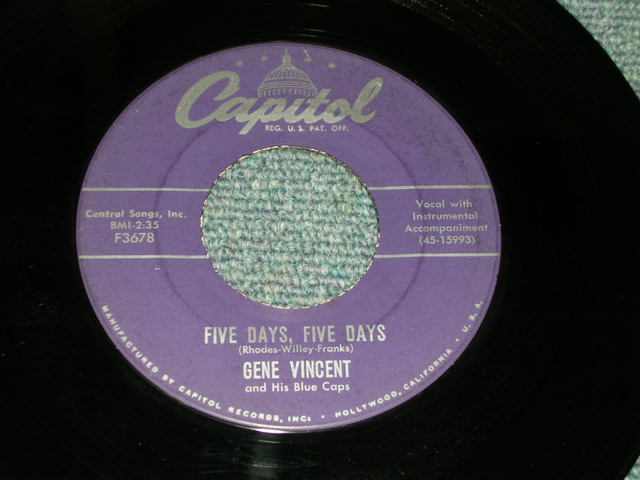 画像: GENE VINCENT - B-I-BICKEY-BI, BO-BO-GO / 1957 US ORIGINAL 7"Single 
