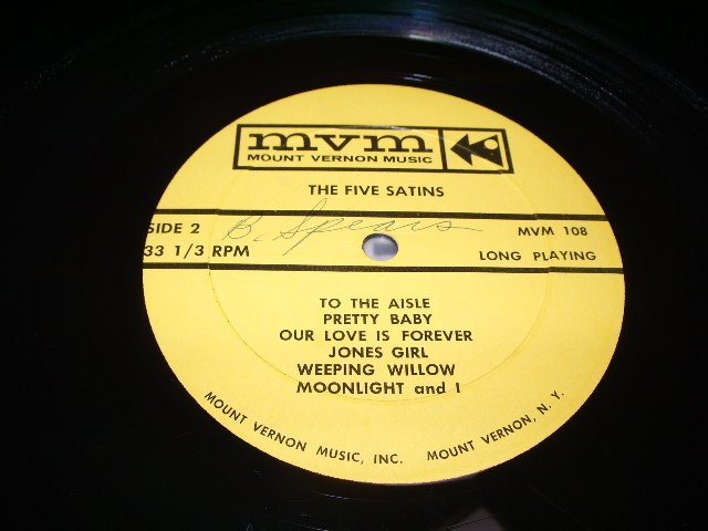 画像: FIVE SATINS - THE FIVE SATINS SING / 1960s MONO US ORIGINAL LP  