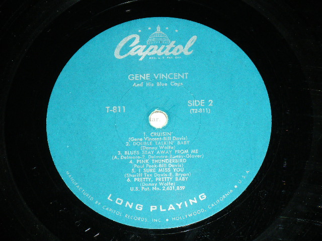 画像: GENE VINCENT - GENE VINCENT AND BLUE CAPS / 1957 US ORIGINAL TURQUOISE Label stock copy mono LP