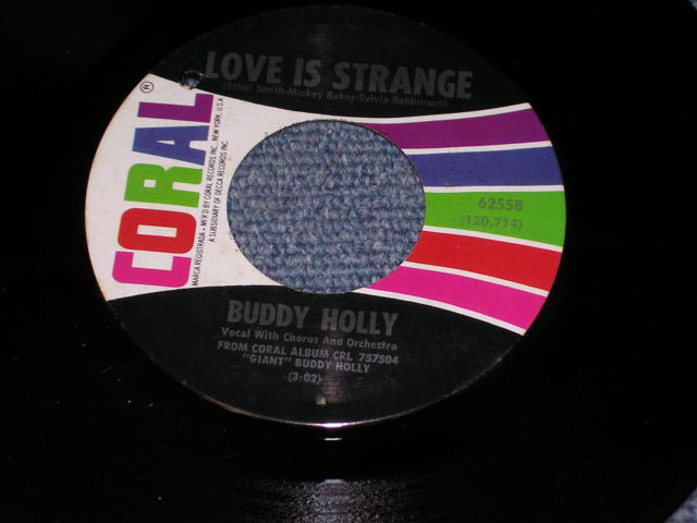 画像: BUDDY HOLLY - LOVE IS STRANGE / 1969 US Orighinal 7" Single With PICTURE SLEEVE 