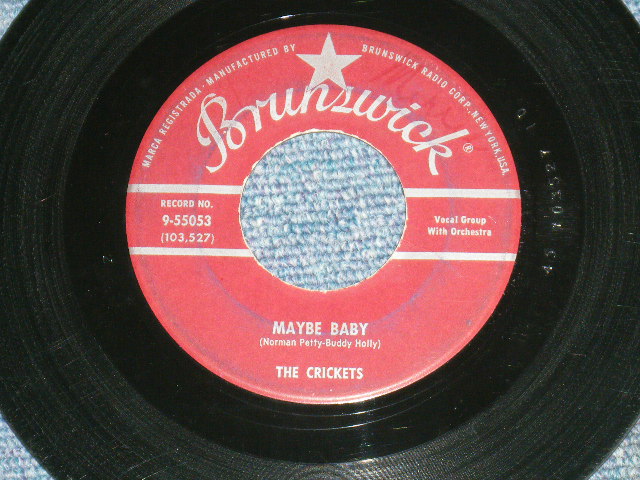 画像1: THE CRICKETS ( BUDDY HOLLY ) - MAYBE BABY ( Ex/Ex ) / 1958 US Original 7" Single  