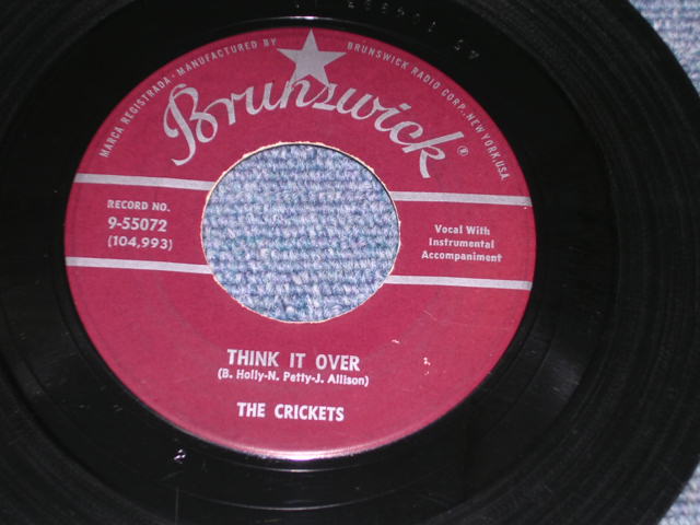 画像1: THE CRICKETS ( BUDDY HOLLY ) - THINK IT OVER ( Ex+/Ex+ ) / 1958 US Original 7" Single  