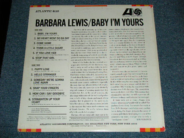 画像: BARBARA LEWIS - BABY I'M YOURS ( Ex+/Ex++ ) / 1965 US ORIGINAL RED & PURPLE With BLACK FAN logo on LABEL  MONO LP 