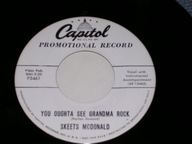 画像1: SKEETS MCDONALD ( EDDIE COCHRAN ) - YOU OOGHTA SEE GRANDMA ROCK / 1958 US ORIGINAL White Label Promo 7" Single  