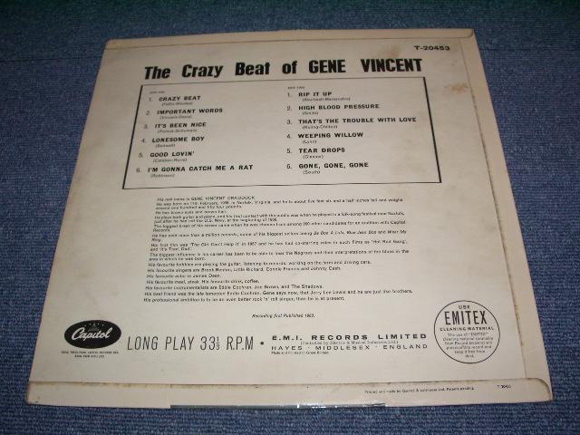 画像: GENE VINCENT - THE CRAZY BEAT OF / 1963 UK ORIGINAL mono LP  