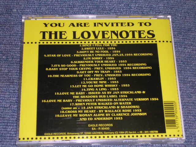 画像: THE LOVENOTES - YOU ARE INVITED TO 1953-1954 / 1994 GERMAN Brand New CD  