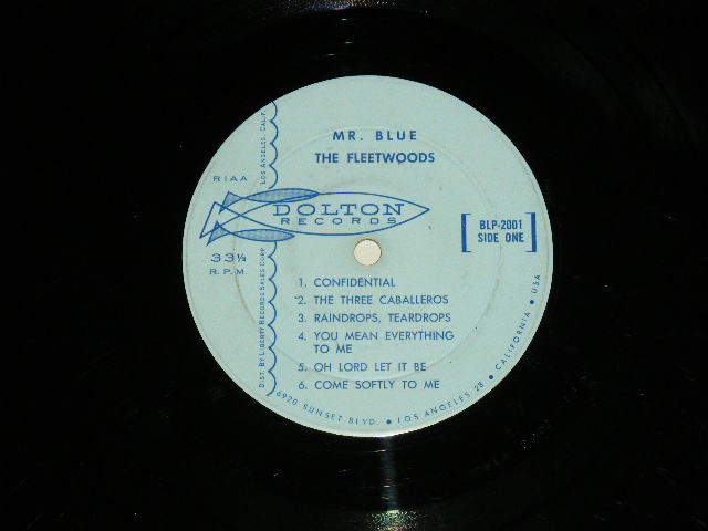 画像: THE FLEETWOODS - MR.BLUE ( Ex+/VG++ : SKIP ) / 1960 US ORIGINAL "1ST PRESS 'LIGHT(PALE)  BLUE' LABEL" Used MONO LP  