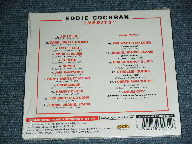 画像: EDDIE COCHRAN -  INEDITS ( ORIGINAL FRENCH  ALBUM + BONUS ) / 2006 FRANCE ORIGINAL Brand New Sealed CD 